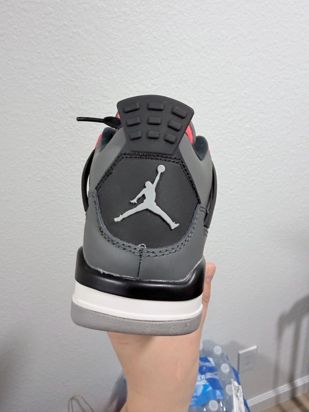 Nike  Air Jordan 4 Retro Men’s Shoes - Grey/Black/Infrared - Picture 2 of 7